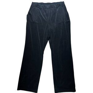 Juicy Women's Wide Leg Velour Pull On Pants Stretch Size XXL Black Pockets